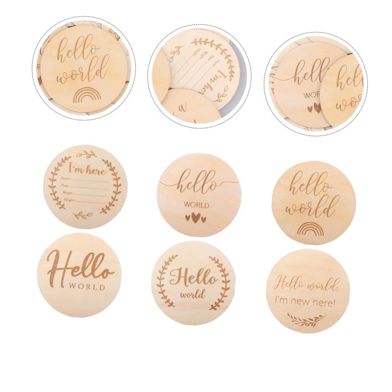 6Pcs Wooden Baby Milestone Cards For Newborn Growth Tracking Photo Props - Image 5